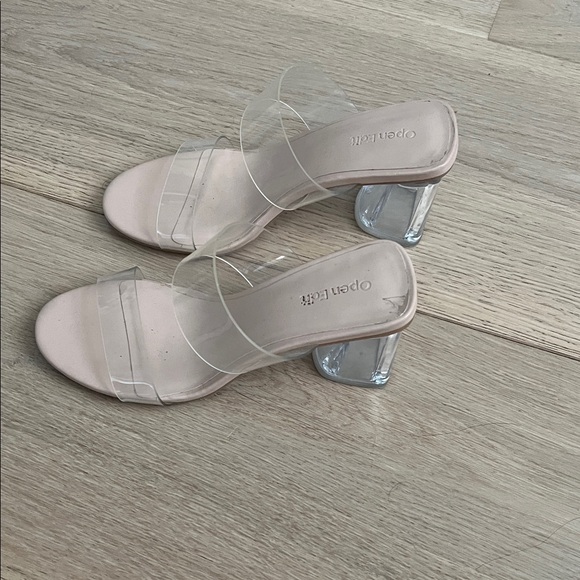 Open Edit Women's Transparent Strap Heels - Nude - Picture 4 of 7